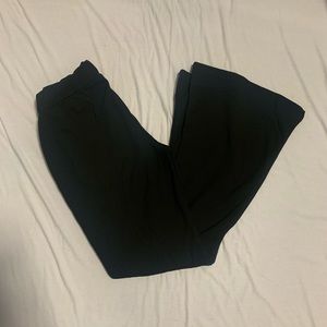 Black silk flare pants